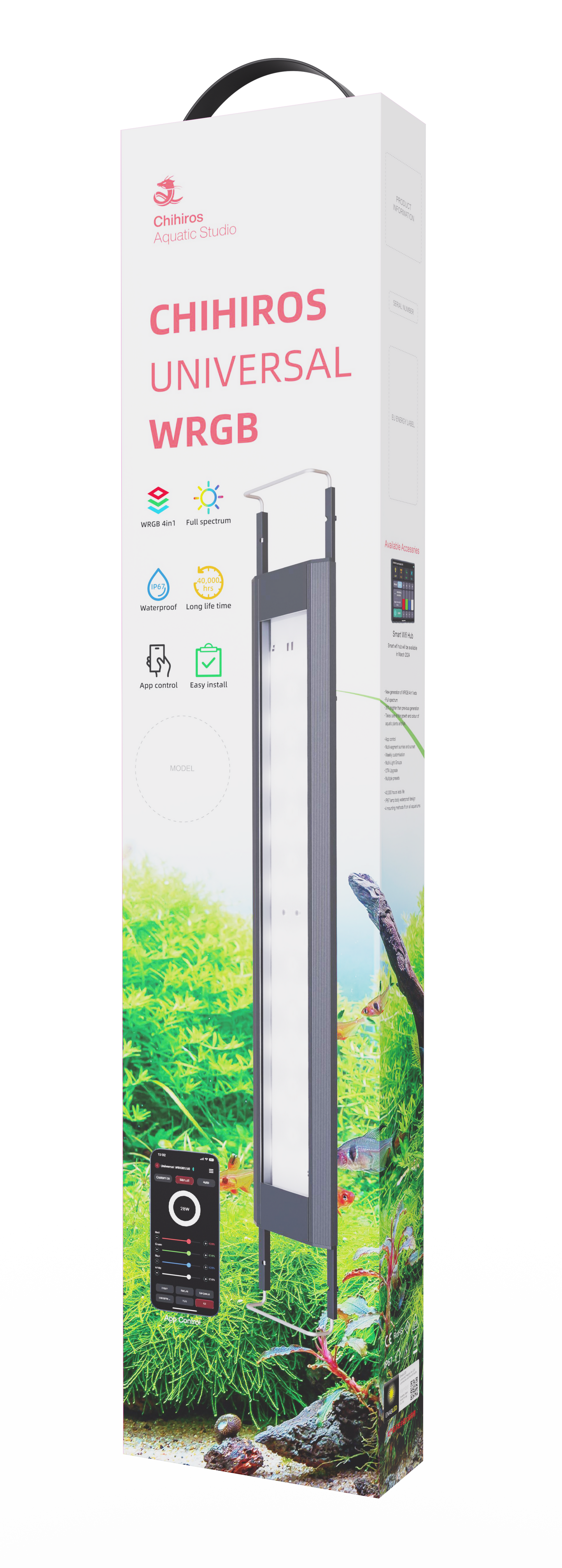 UNIVERSAL WRGB Aquarium LED Light for Aquatic Plants, Tropical Fish, Goldfish, Monster Fish and Covered Tank (Waterproof IP67)