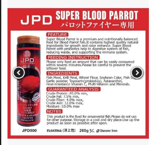JPD Super Blood Parrot 260g (JPD500)