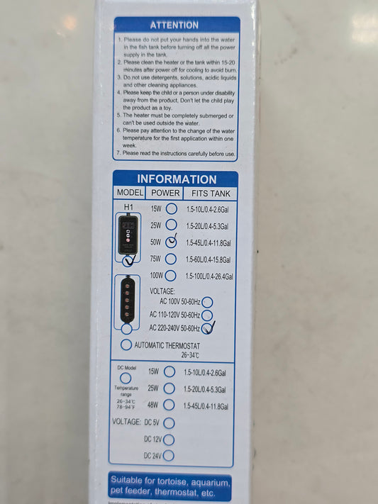 Seabillion Mini Thermostat Heater 50watts