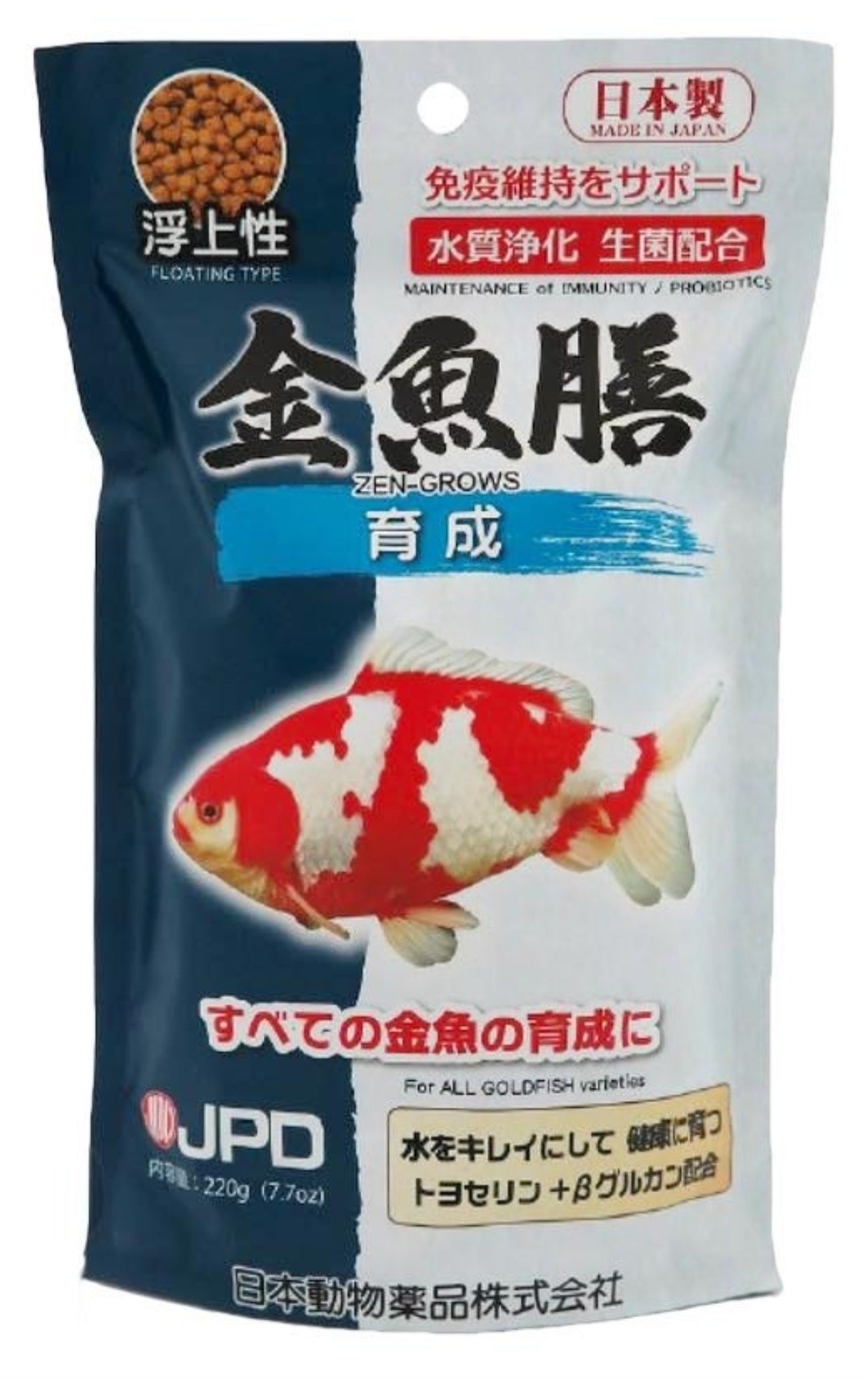 JPD GOLDFISH FEED KINGYO ZEN GROW 220G (FLOATING) (JPD40535)