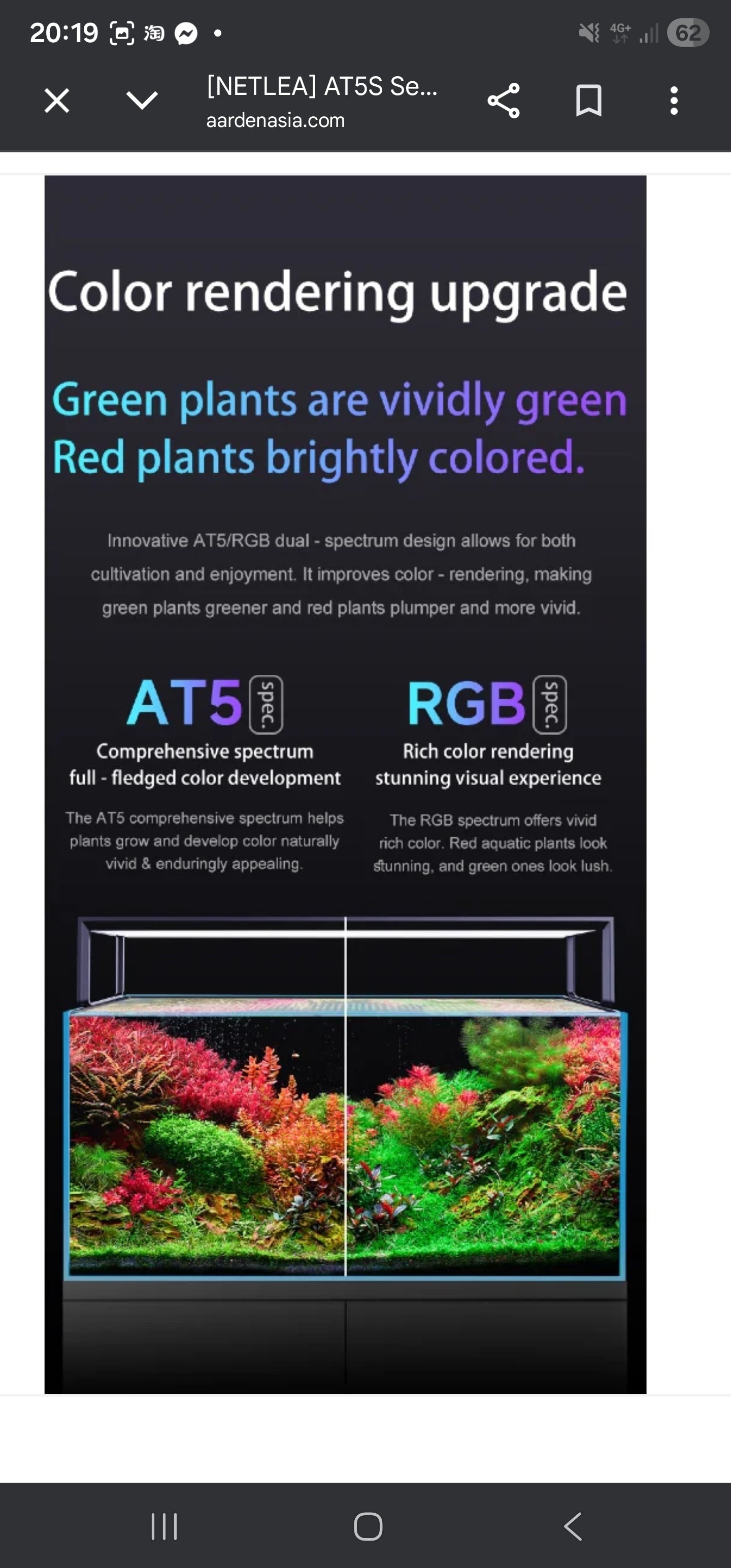 NETLEA- AT5S Series Aquarium WRGB LED Light for Planted Aquarium(30cm/45cm/60cm/90cm/120cm)