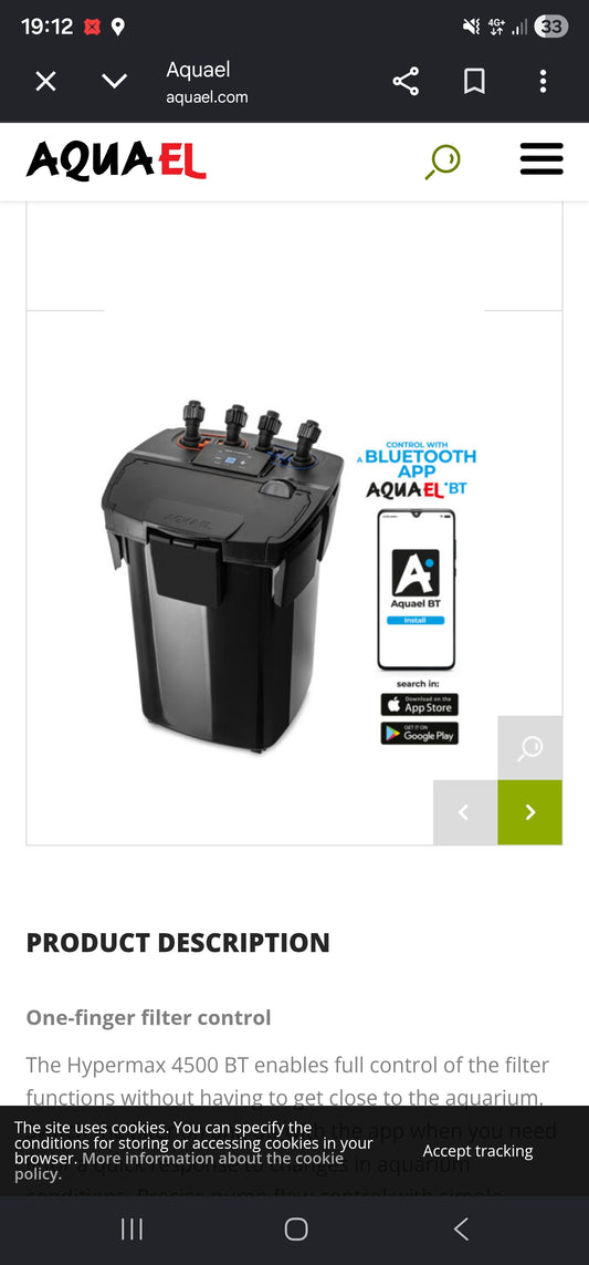 AQUAEL HYPERMAX 4500 BT CANISTER FILTER (Bluetooth version)