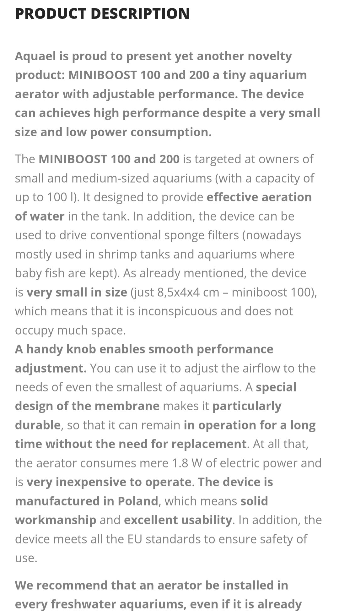 Aquael Miniboost 100/200 airpump