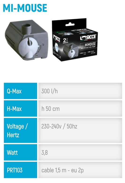 Sicce small pump (Mi-mouse, micra, micra plus)